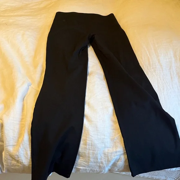 Womens' Black Stretch Flared Pants - Comfortable Everyday Bottoms - Picture 4 of 4